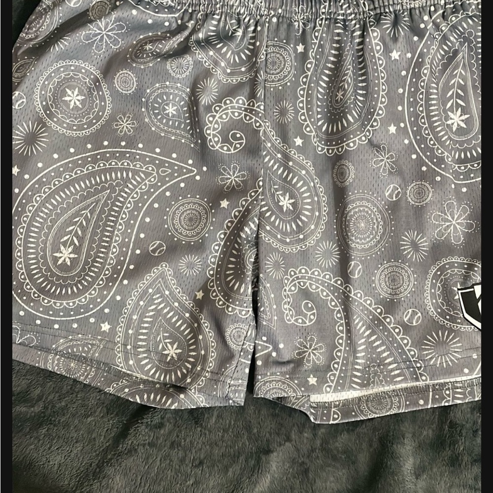 SHEIN Gray Paisley Athletic Shorts